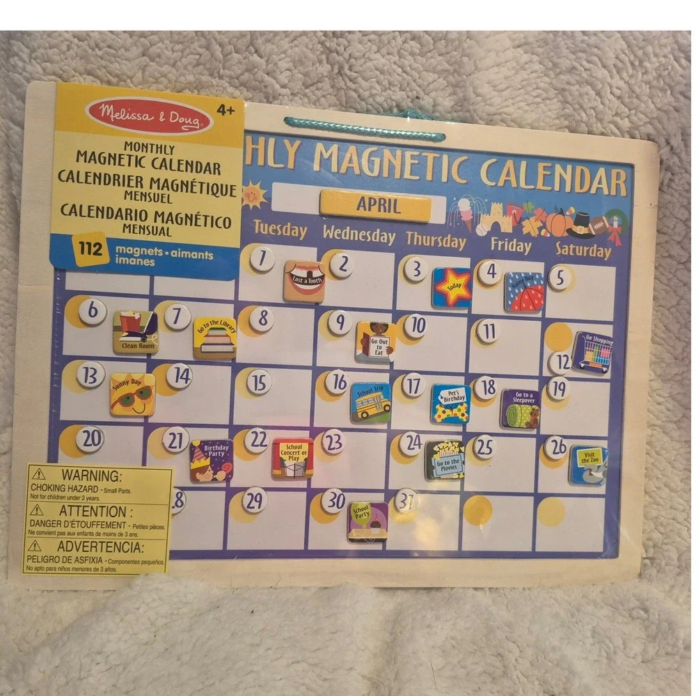 Melissa & Doug My First Daily Magnetic Calendar Wooden 3750